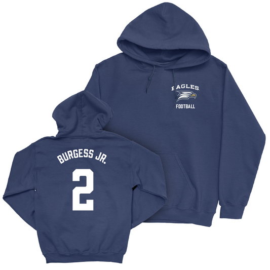 Georgia Southern Football Navy Logo Hoodie  - Derwin Burgess Jr.