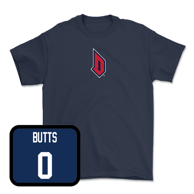 Duquesne Football Navy Monogram Tee - Taj Butts