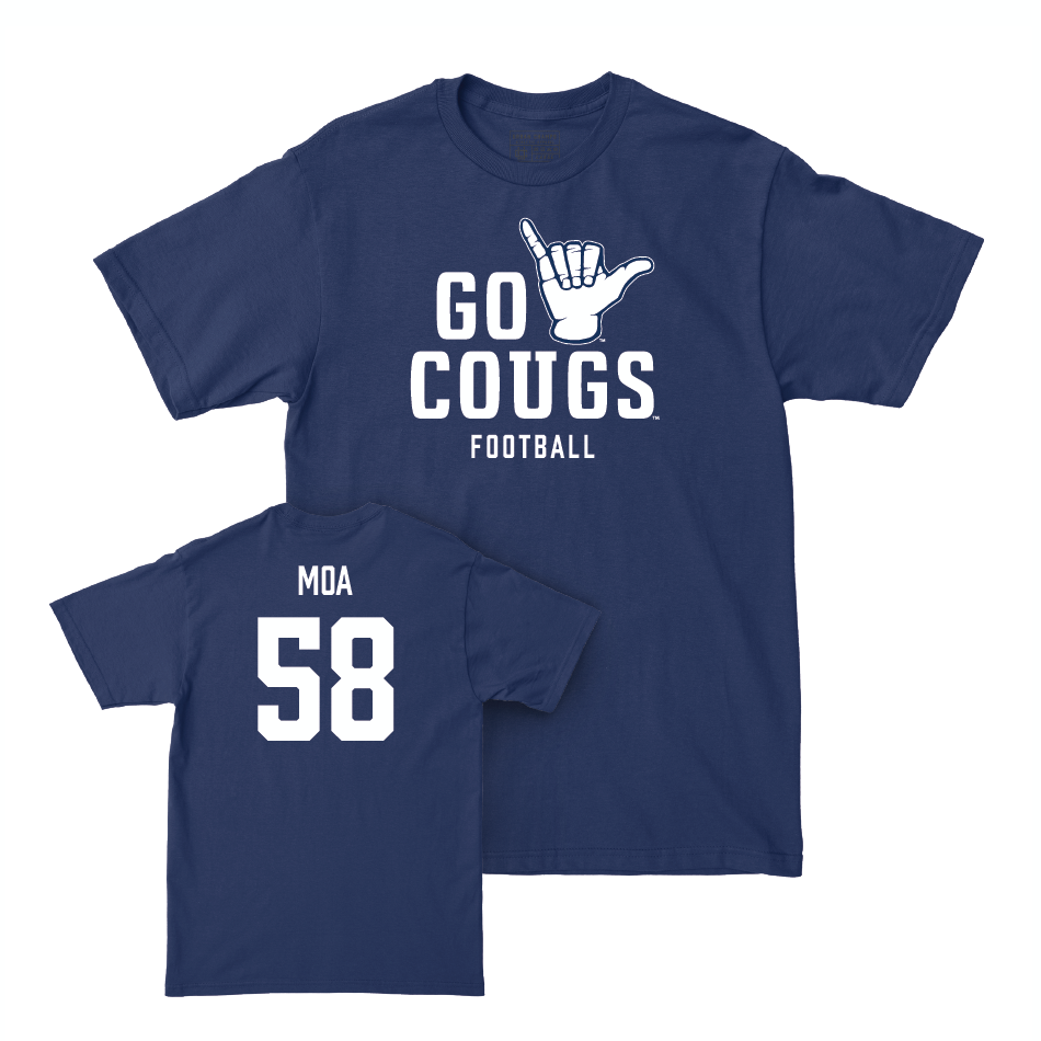 BYU Football Navy Cougs Tee - Aisea Moa Small