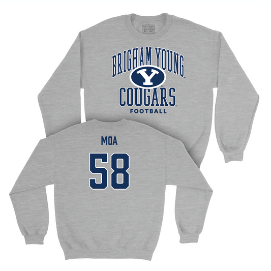 BYU Football Sport Grey Classic Crew - Aisea Moa Small