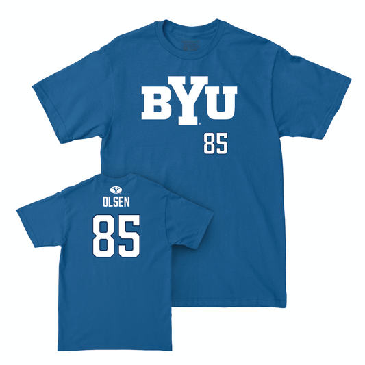 BYU Football Royal Wordmark Tee - Anthony Olsen Small