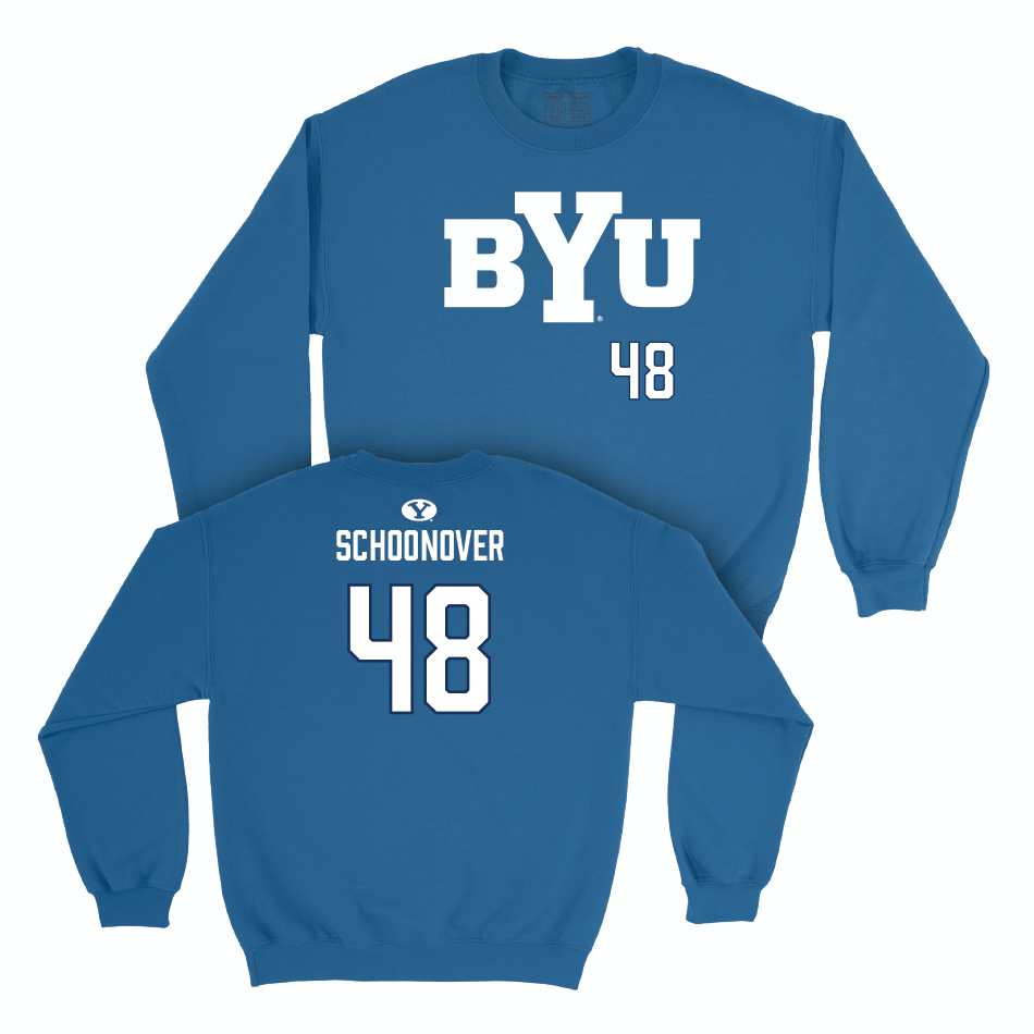 BYU Football Royal Wordmark Crew - Bodie Schoonover Small