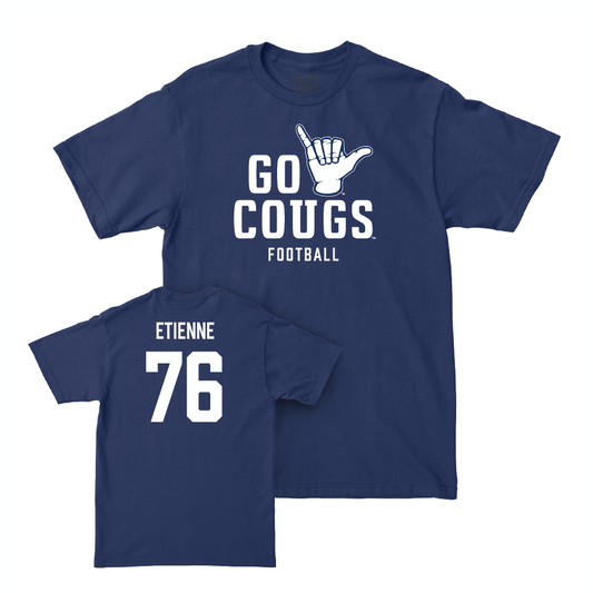 BYU Football Navy Cougs Tee - Caleb Etienne Small