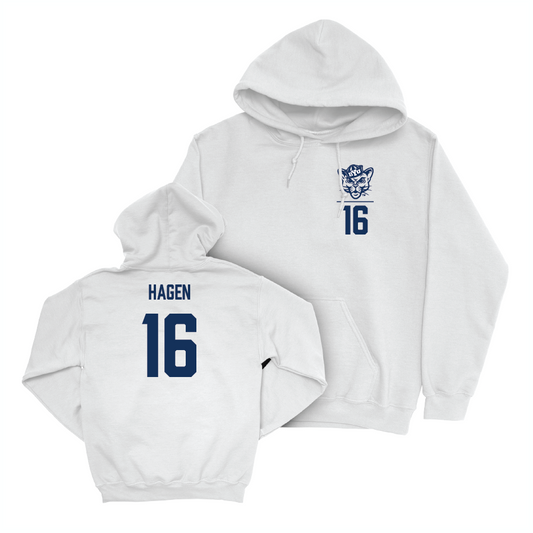 BYU Football White Logo Hoodie - Cole Hagen Small