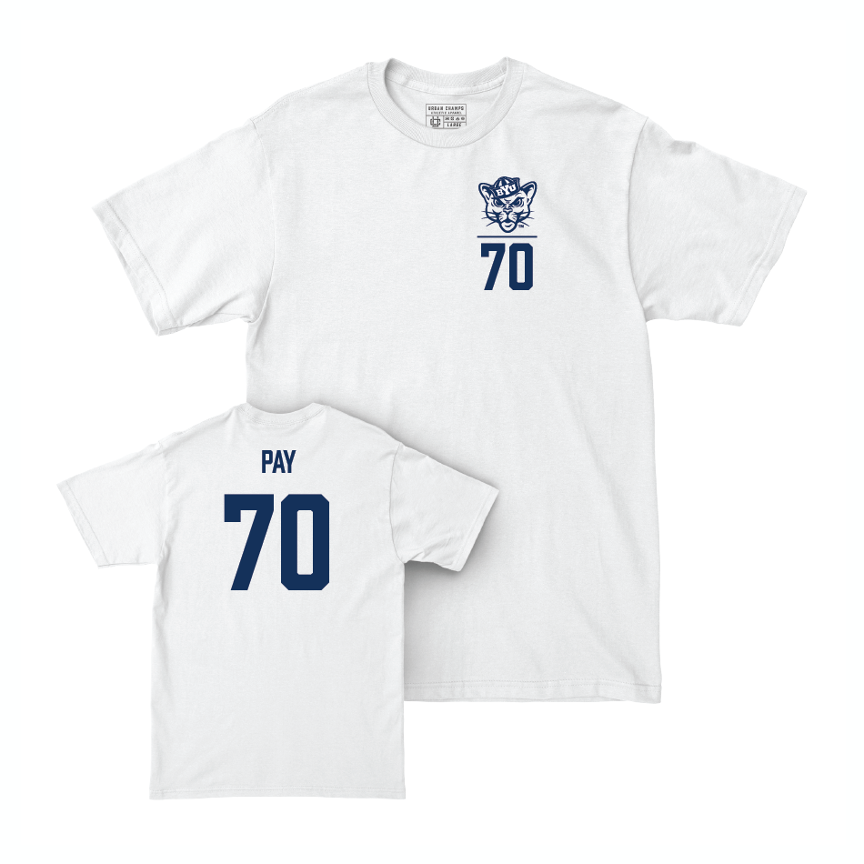 BYU Football White Logo Comfort Colors Tee - Connor Pay Small