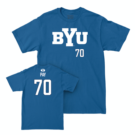 BYU Football Royal Wordmark Tee - Connor Pay Small