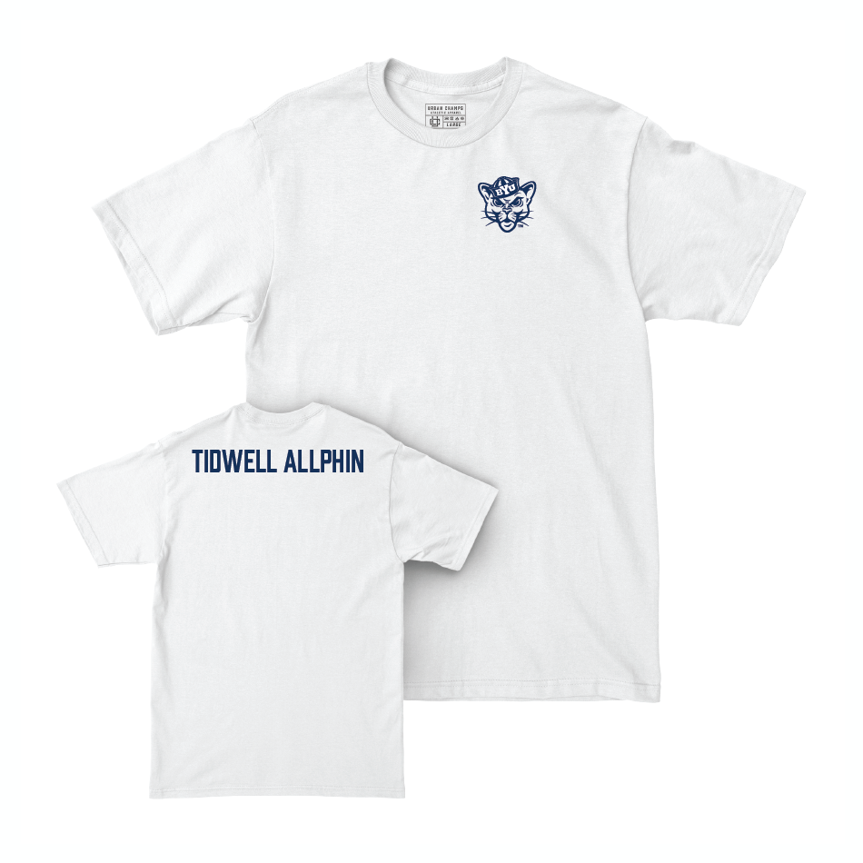 BYU Women's Track & Field White Logo Comfort Colors Tee - Cierra Tidwell Allphin Small