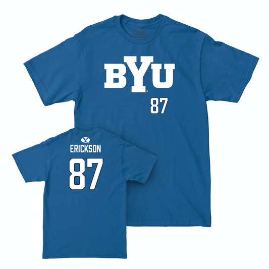 BYU Football Royal Wordmark Tee - Ethan Erickson Small