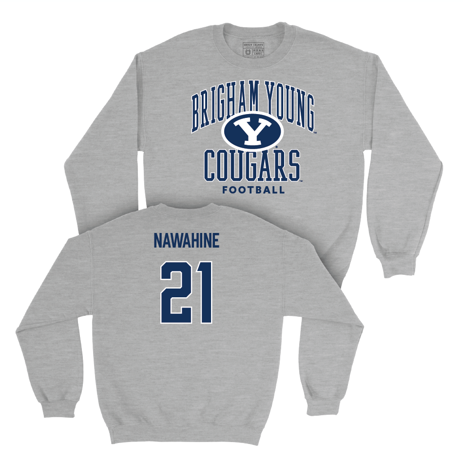 BYU Football Sport Grey Classic Crew - Enoch Nawahine Small