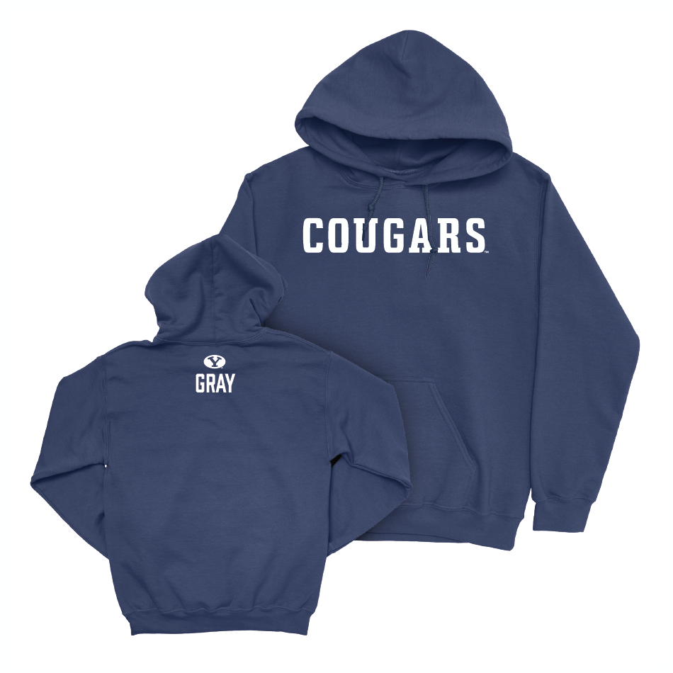 BYU Men's Track & Field Navy Cougars Hoodie - Hayden Gray Small