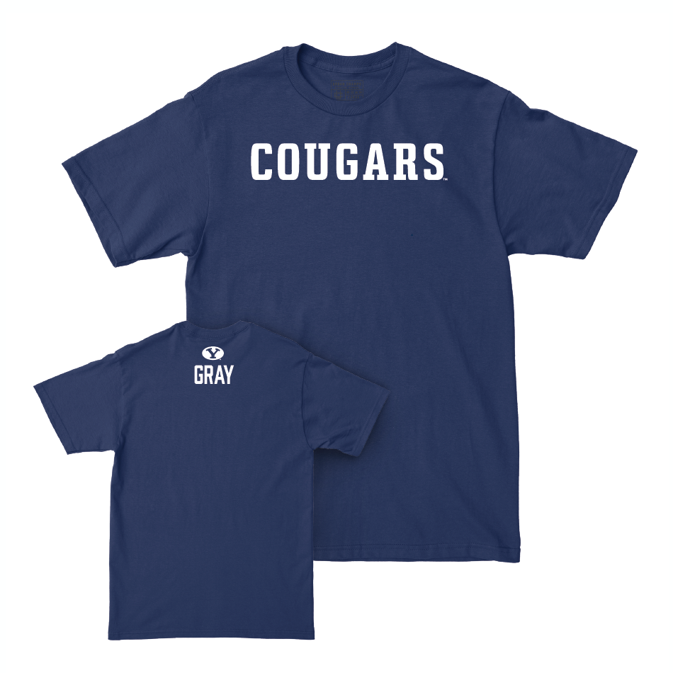 BYU Men's Track & Field Navy Cougars Tee - Hayden Gray Small