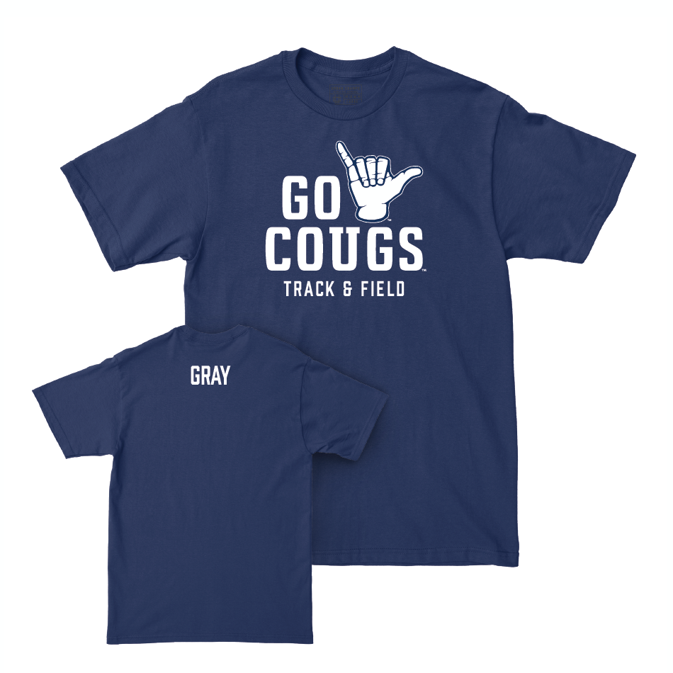 BYU Men's Track & Field Navy Cougs Tee - Hayden Gray Small