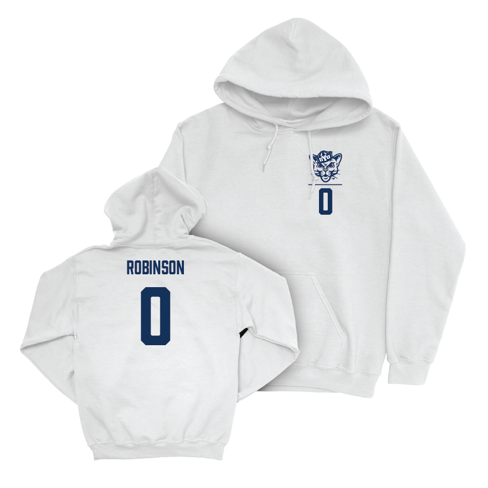 BYU Football White Logo Hoodie - Jakob Robinson Small