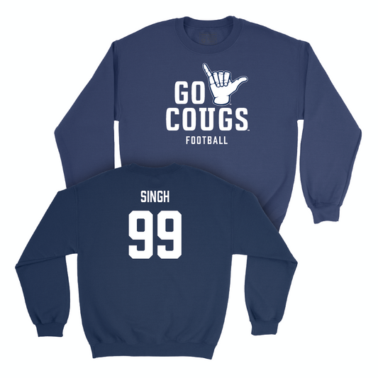 BYU Football Navy Cougs Crew - Joshua Singh Small