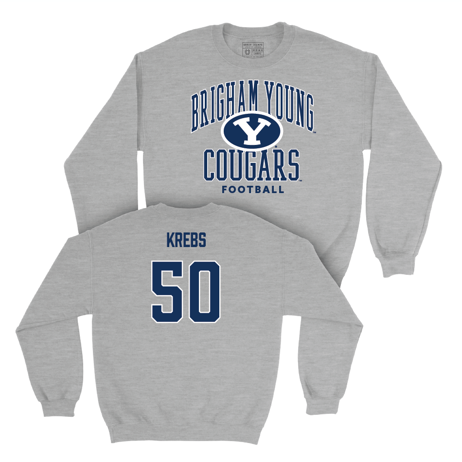 BYU Football Sport Grey Classic Crew - Kason Krebs Small