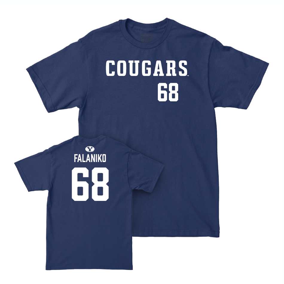 BYU Football Navy Cougars Tee - Peter Falaniko Small