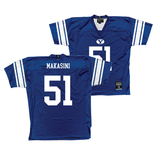 BYU Football Royal Jersey - Sonny Makasini Small