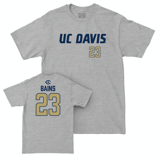 UC Davis Football Sport Grey Aggies Tee  - Kavir Bains