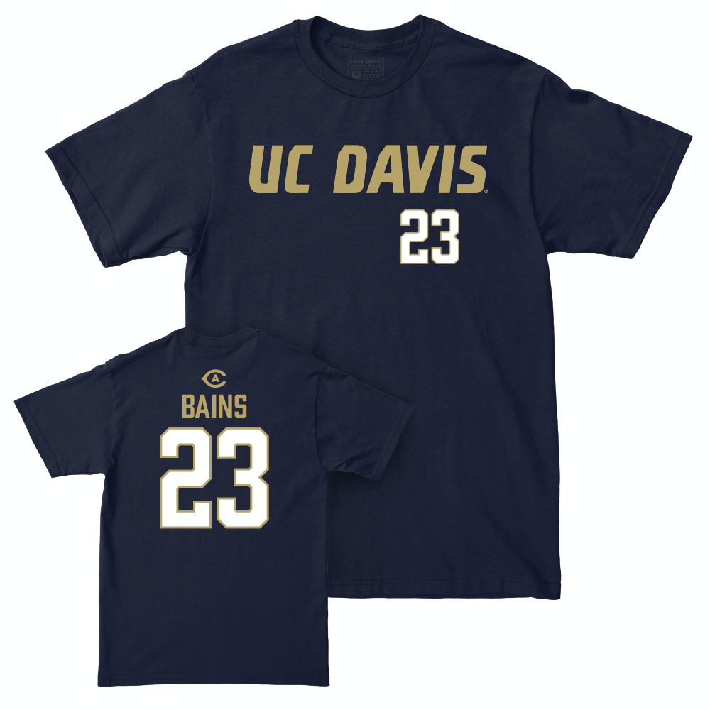 UC Davis Football Navy Sideline Tee  - Kavir Bains