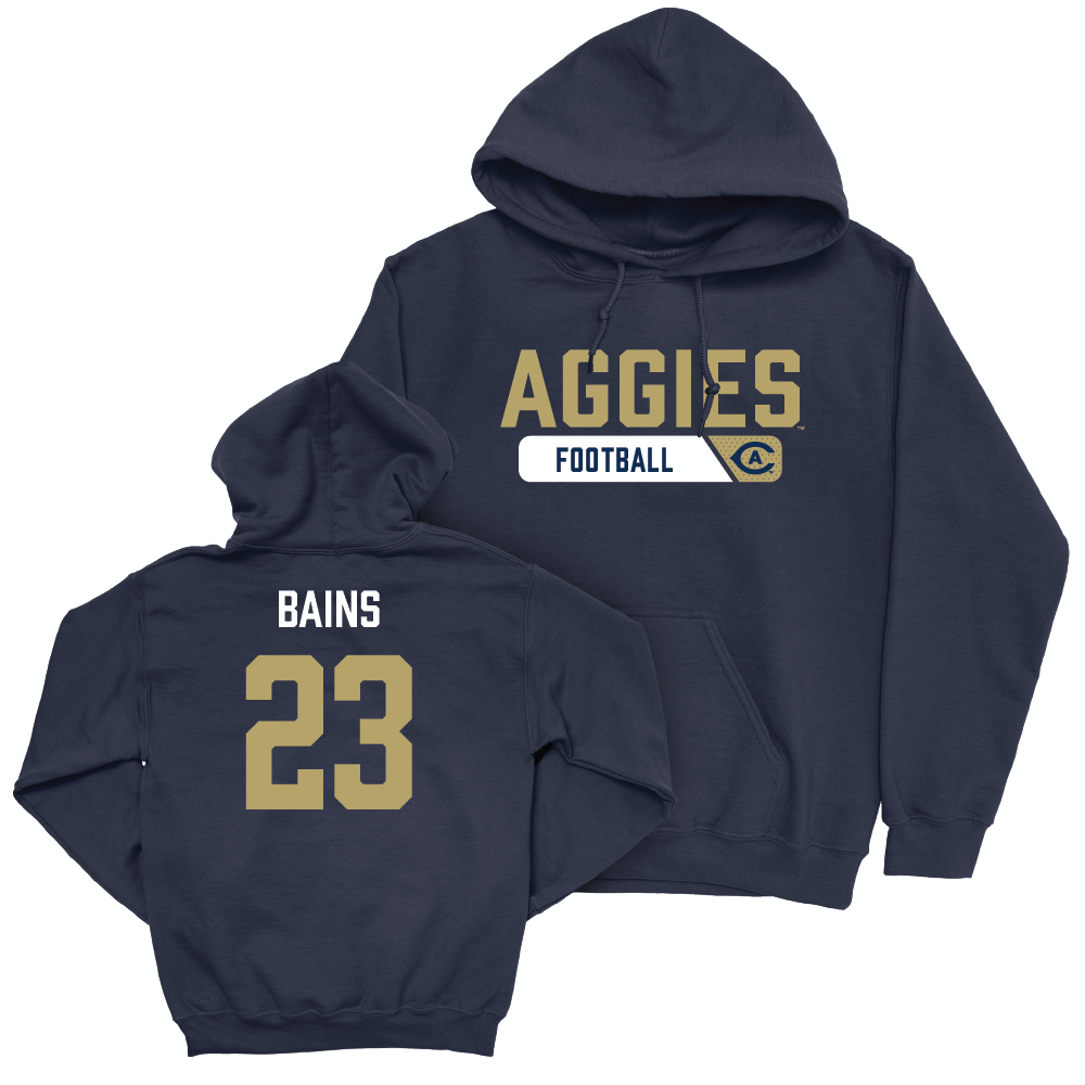 UC Davis Football Navy Staple Hoodie  - Kavir Bains