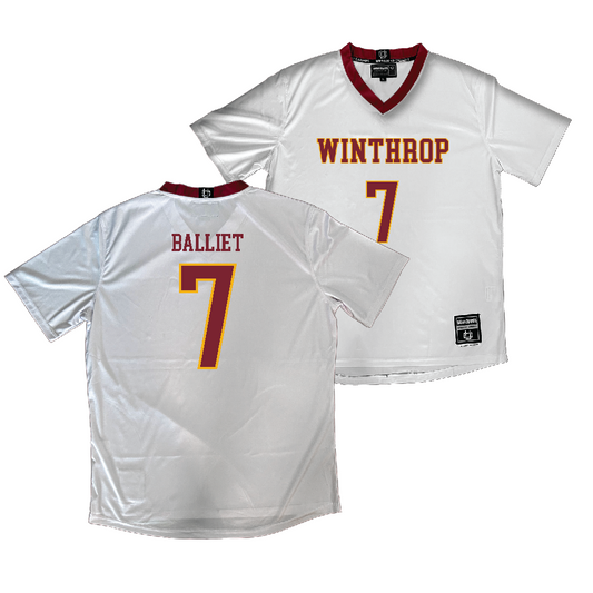 Winthrop Women's Soccer White Jersey   - Sophia Balliet