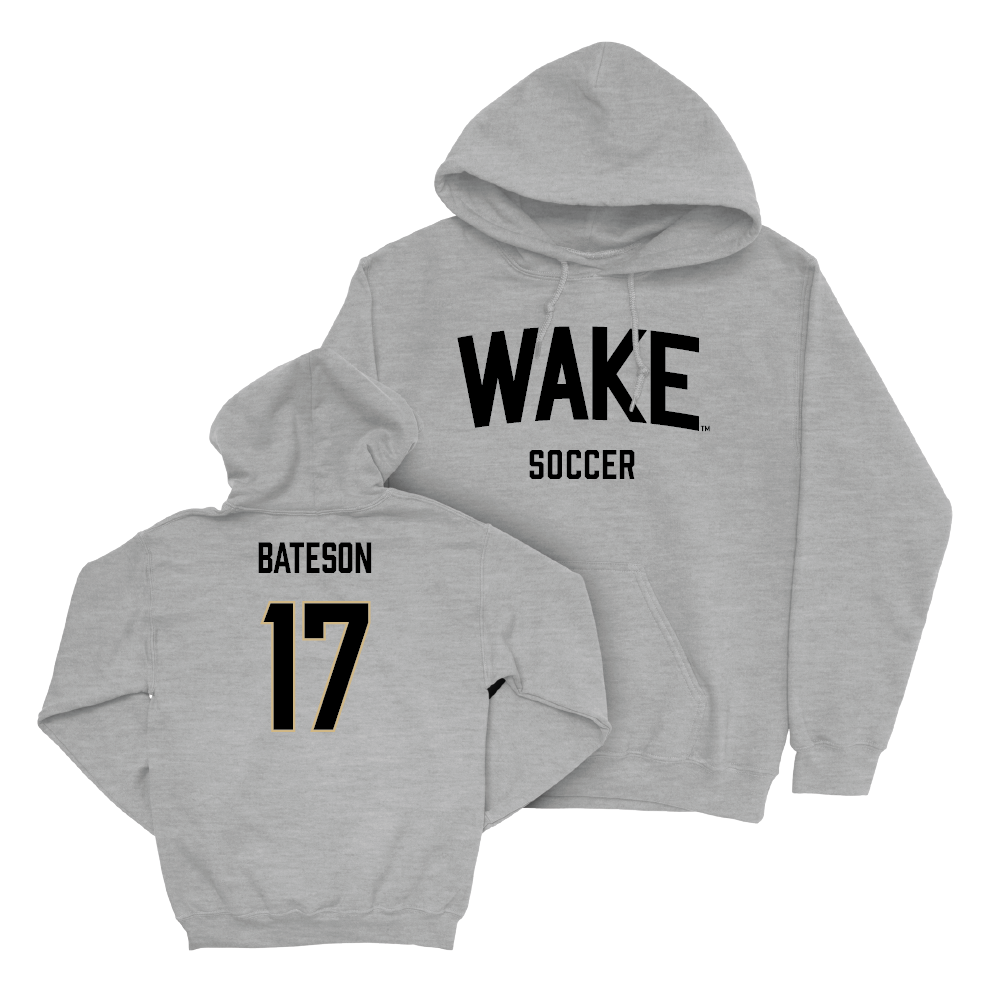 Wake Forest Men's Soccer Sport Grey Wordmark Hoodie  - Pierce Bateson