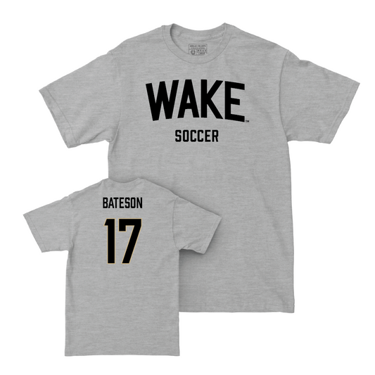 Wake Forest Men's Soccer Sport Grey Wordmark Tee  - Pierce Bateson