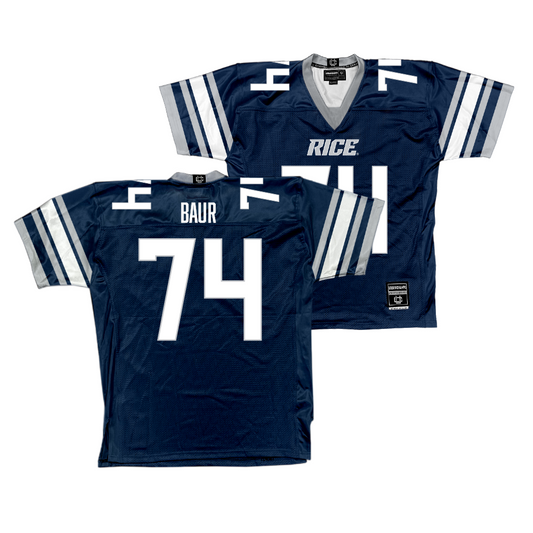 Rice Football Navy Jersey - Brad Baur | #74