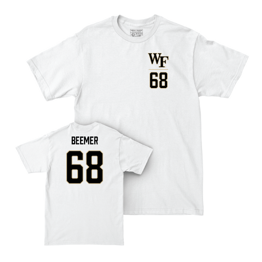 Wake Forest Football White Logo Comfort Colors Tee  - Luke Beemer