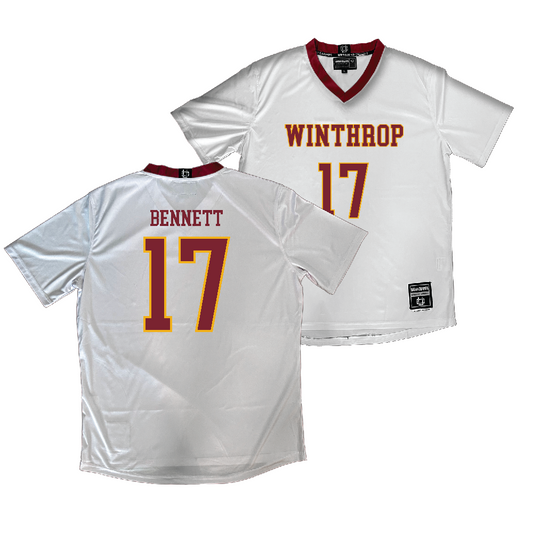 Winthrop Women's Soccer White Jersey   - Laura Bennett