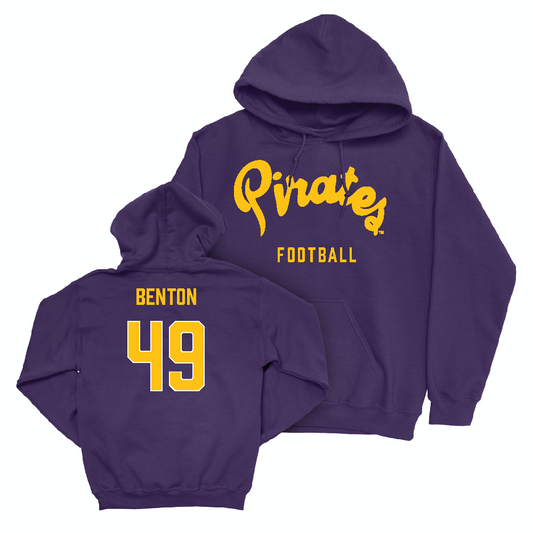 East Carolina Football Purple Script Hoodie   - Joshua Benton