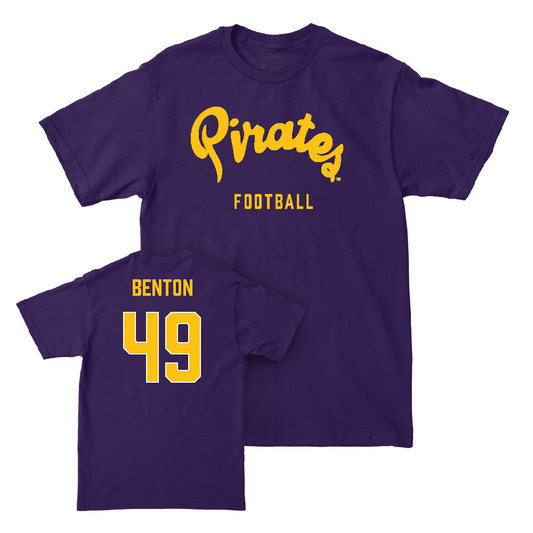 East Carolina Football Purple Script Tee   - Joshua Benton