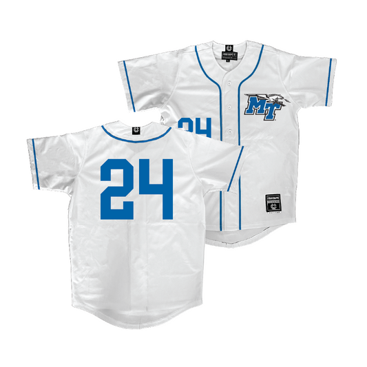 MTSU Baseball White Jersey - Bryant Beranek | #24