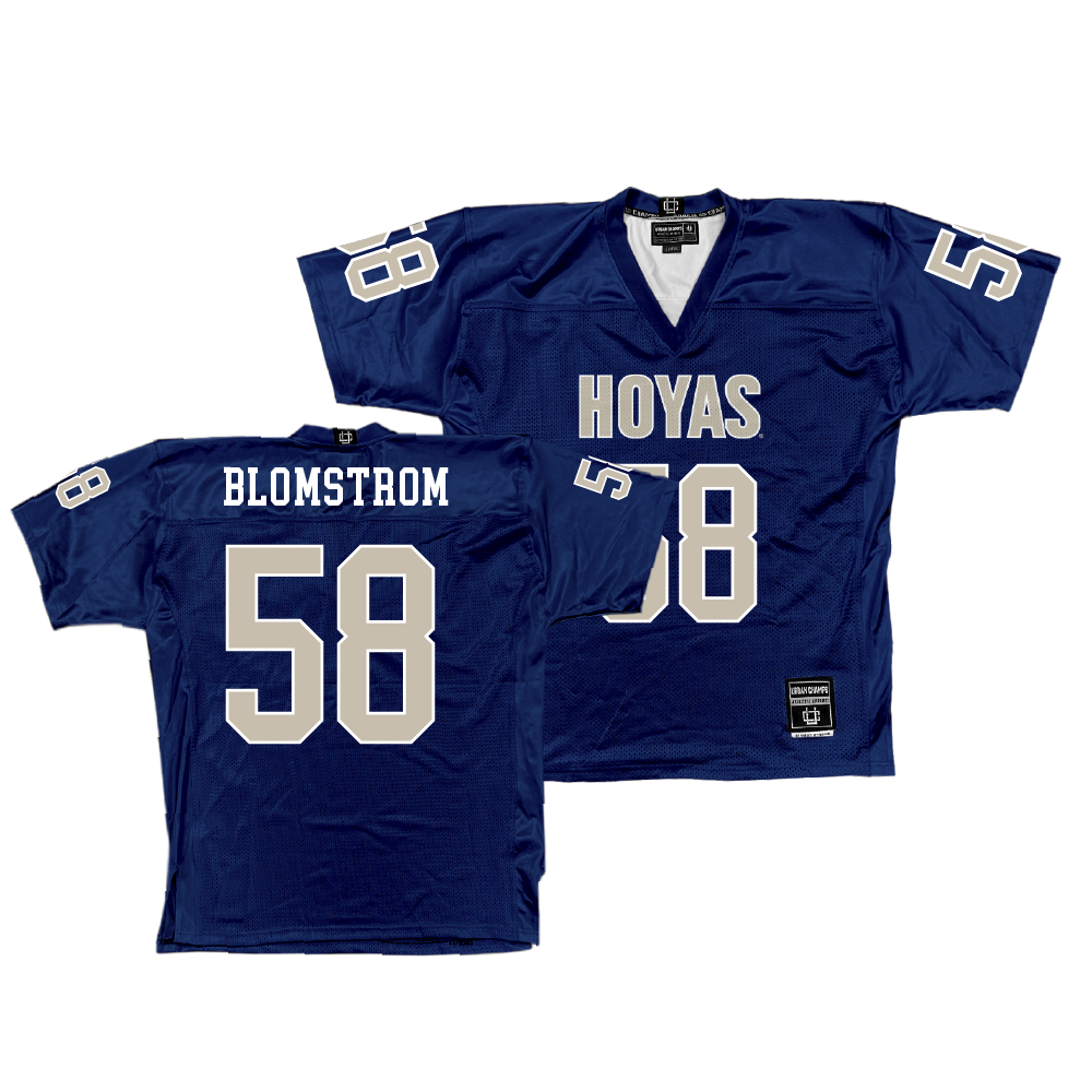 Georgetown Football Navy Jersey - Cooper Blomstrom