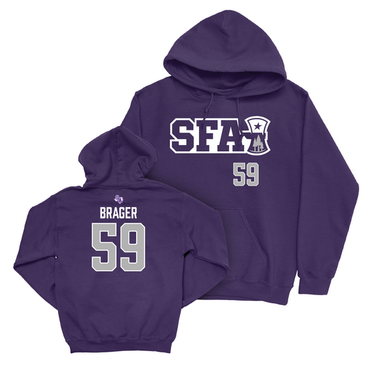 SFA Football Purple Sideline Hoodie - Devin Brager