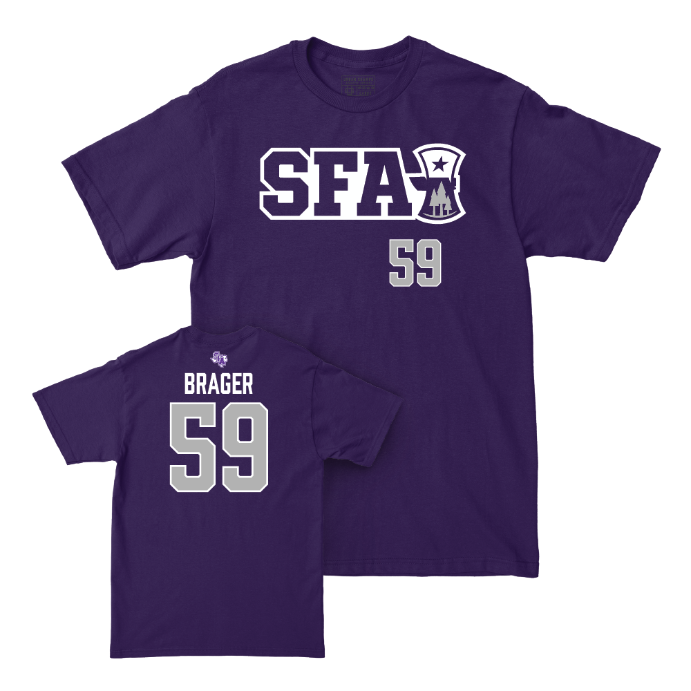 SFA Football Purple Sideline Tee - Devin Brager