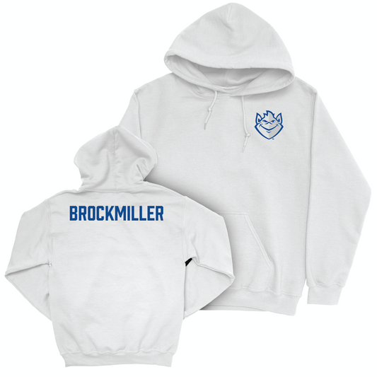 Saint Louis Men's Track & Field White Logo Hoodie  - Boen Brockmiller