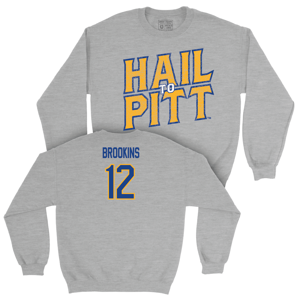 Pitt Football Sport Grey H2P Crew - Cruce Brookins