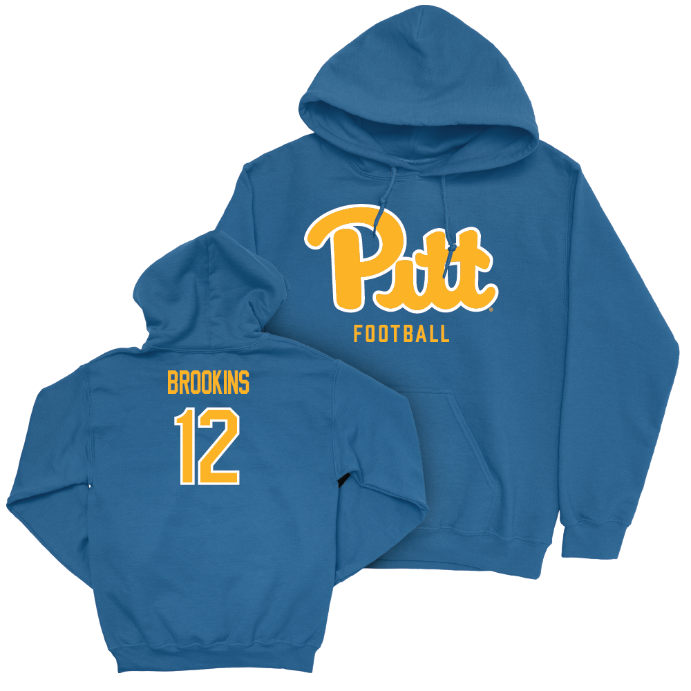 Pitt Football Blue Script Hoodie - Cruce Brookins