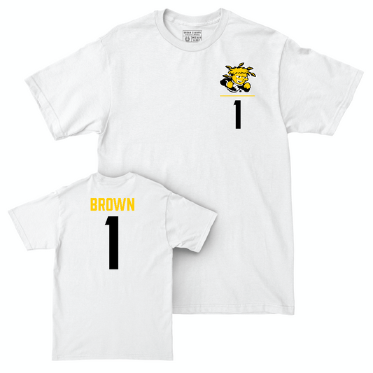 Wichita State Women's Volleyball White Logo Comfort Colors Tee   - Olivia Brown