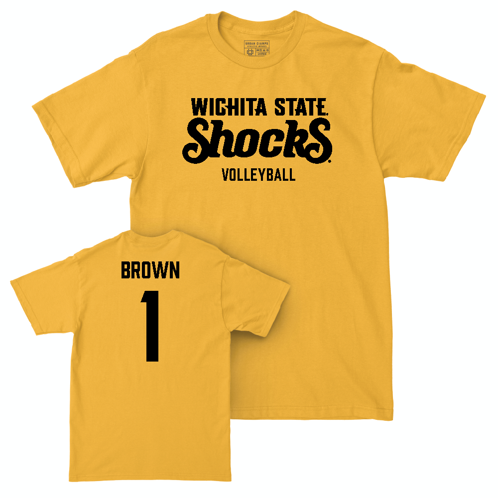 Wichita State Women's Volleyball Gold Shocks Tee   - Olivia Brown