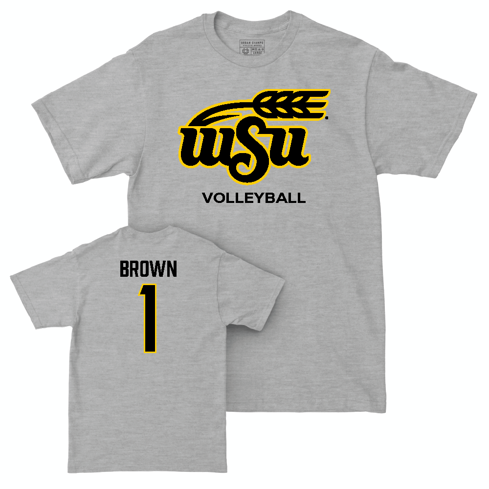 Wichita State Women's Volleyball Sport Grey Stacked Tee   - Olivia Brown