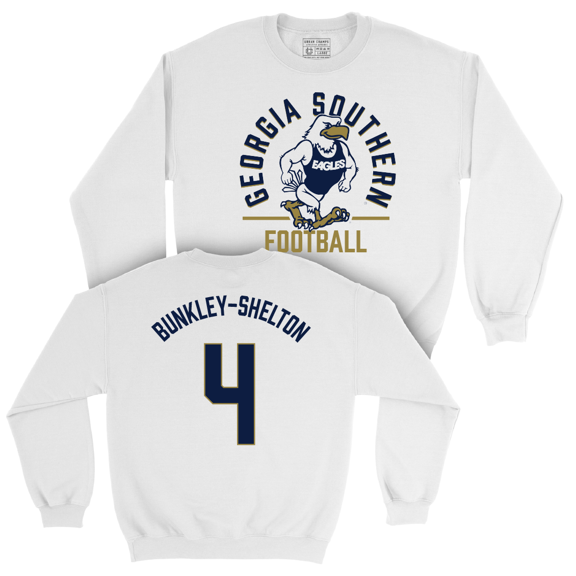 Georgia Southern Football White Classic Crew   - LV Bunkley-Shelton