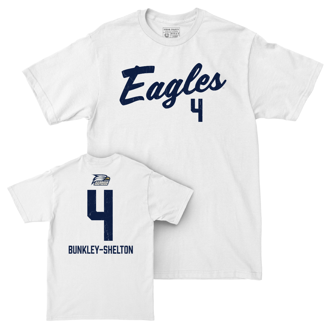 Georgia Southern Football White Script Comfort Colors Tee   - LV Bunkley-Shelton