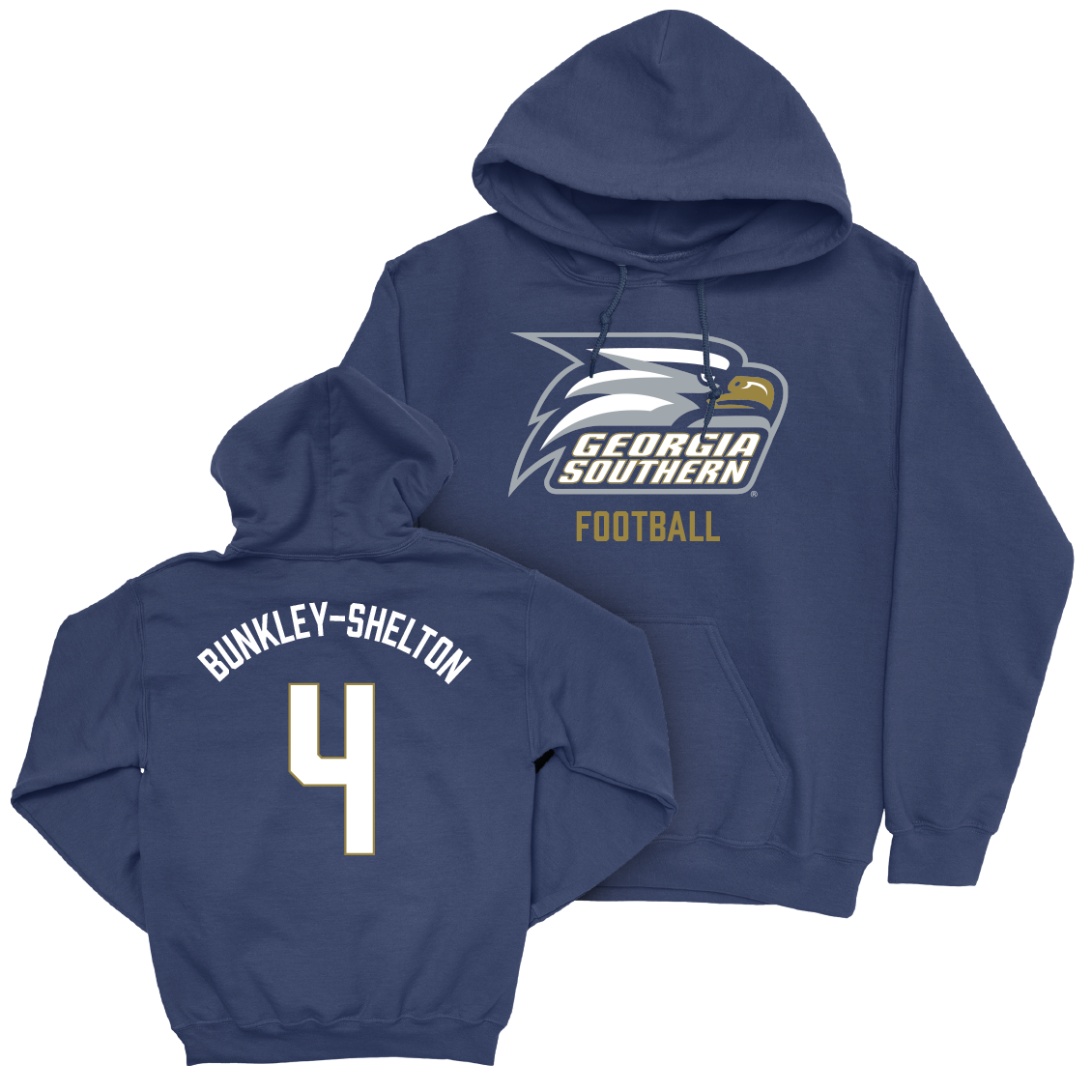 Georgia Southern Football Navy Staple Hoodie   - LV Bunkley-Shelton