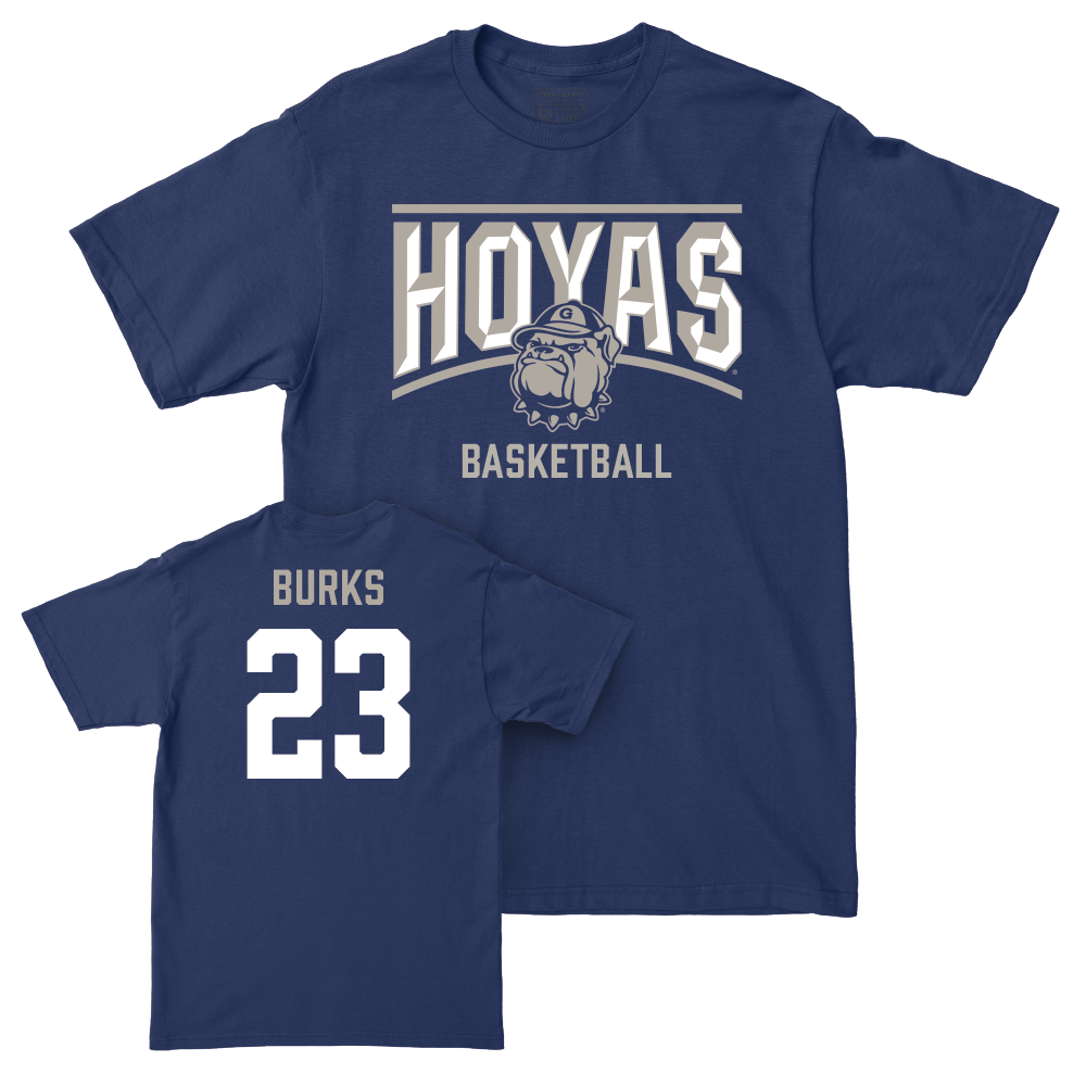 Georgetown Men's Basketball Navy Staple Tee  - Jordan Burks