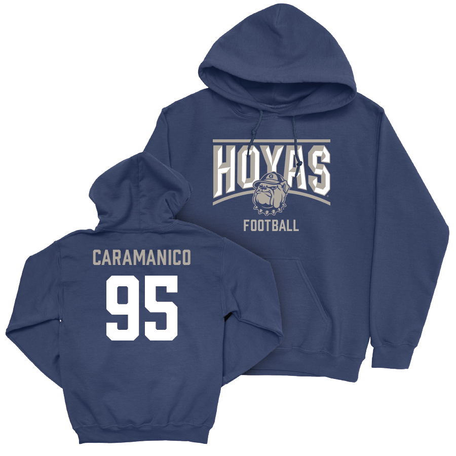 Georgetown Football Navy Staple Hoodie - John Caramanico