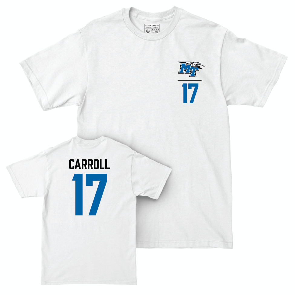 MTSU Women's Soccer White Logo Comfort Colors Tee  - Allison Carroll