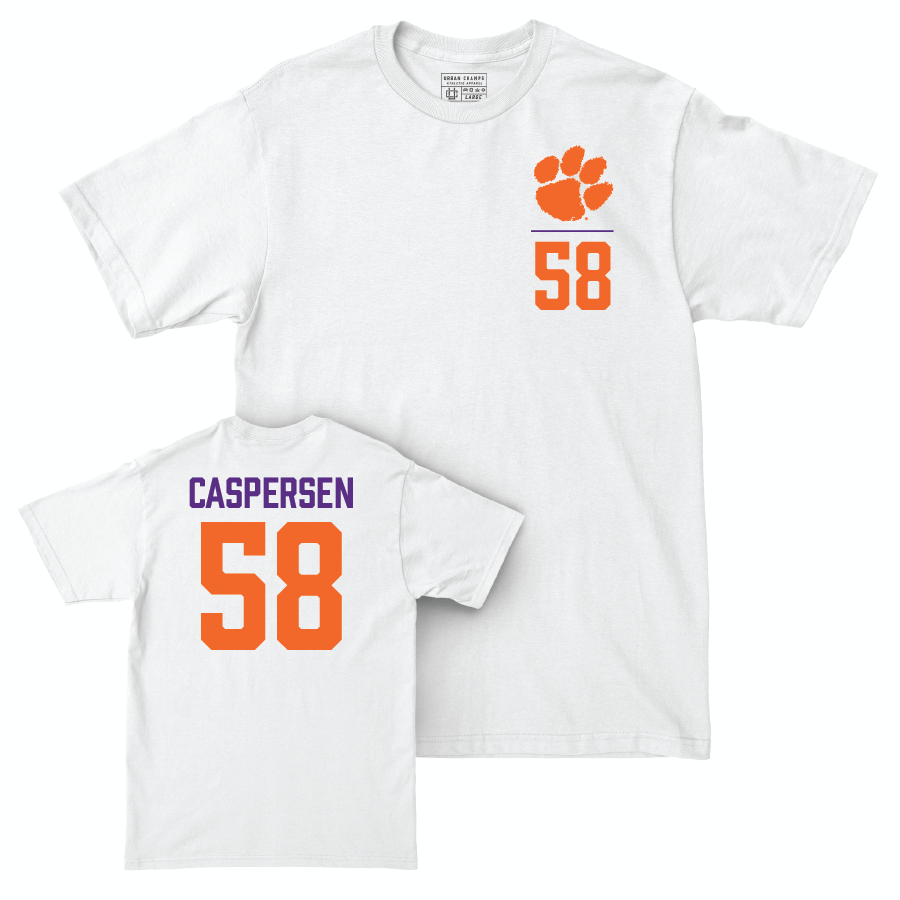 Clemson Football White Logo Comfort Colors Tee  - Holden Caspersen