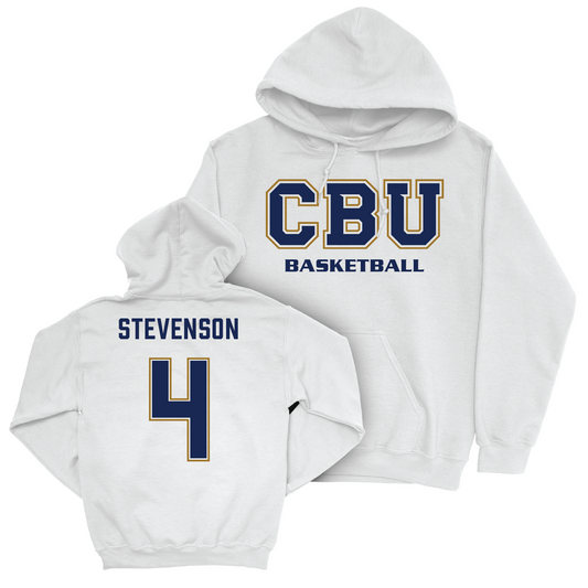 Men's Basketball White Classic Hoodie - Brantly Stevenson Youth Small